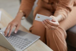 Woman shopping online